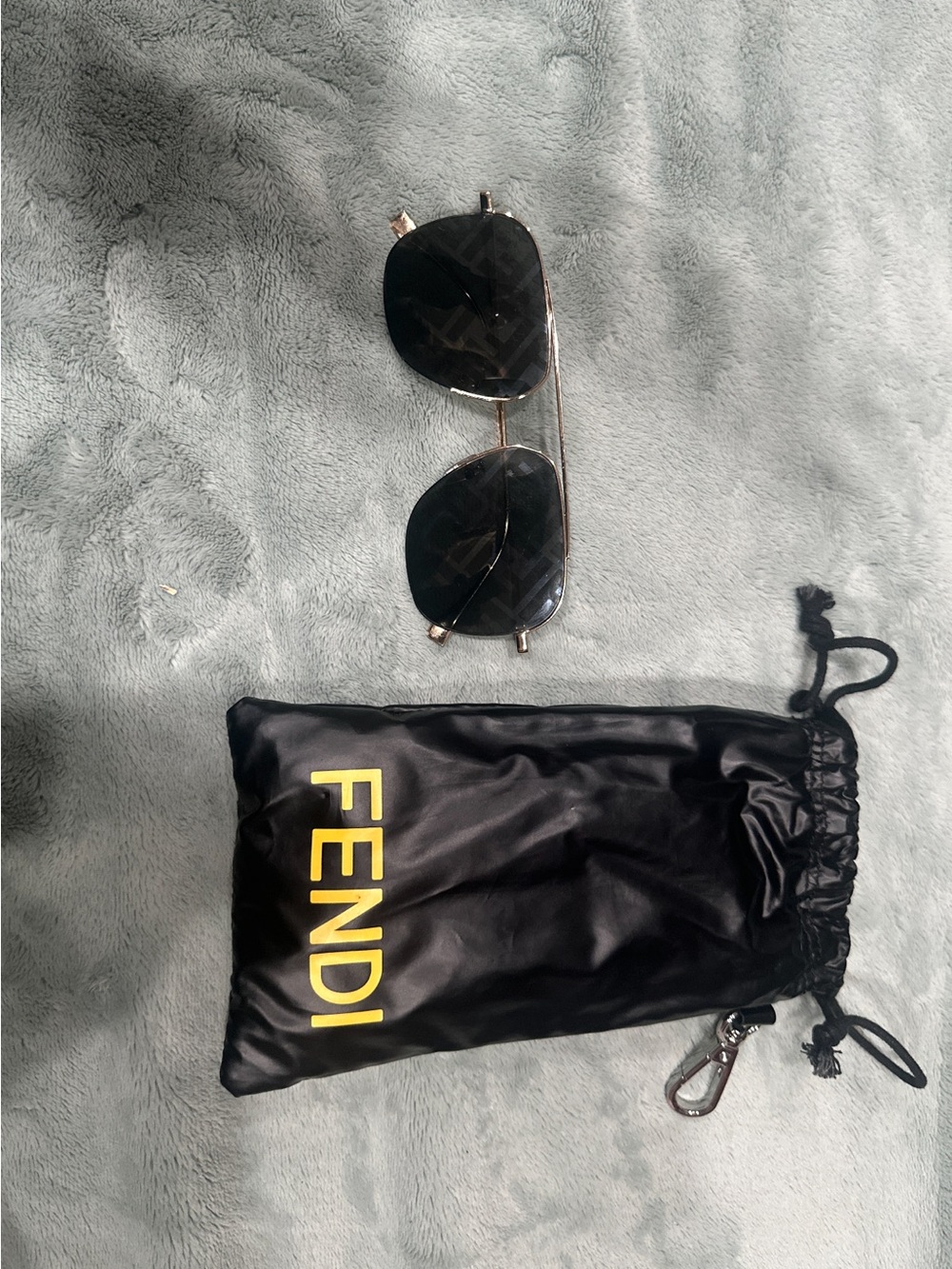Fendi Gold Frame Sunglasses with Dark Lenses